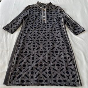 Gretchen Scott Designs Black and Gray Patterned Dress